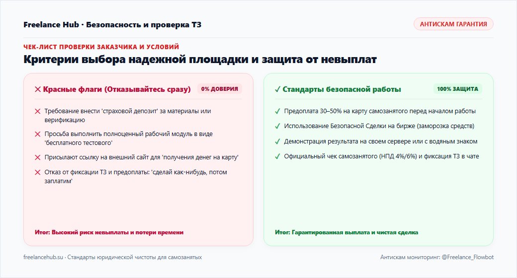 Антискам чеклист безопасности и юридической чистоты для темы «биржи фриланса без комиссии»